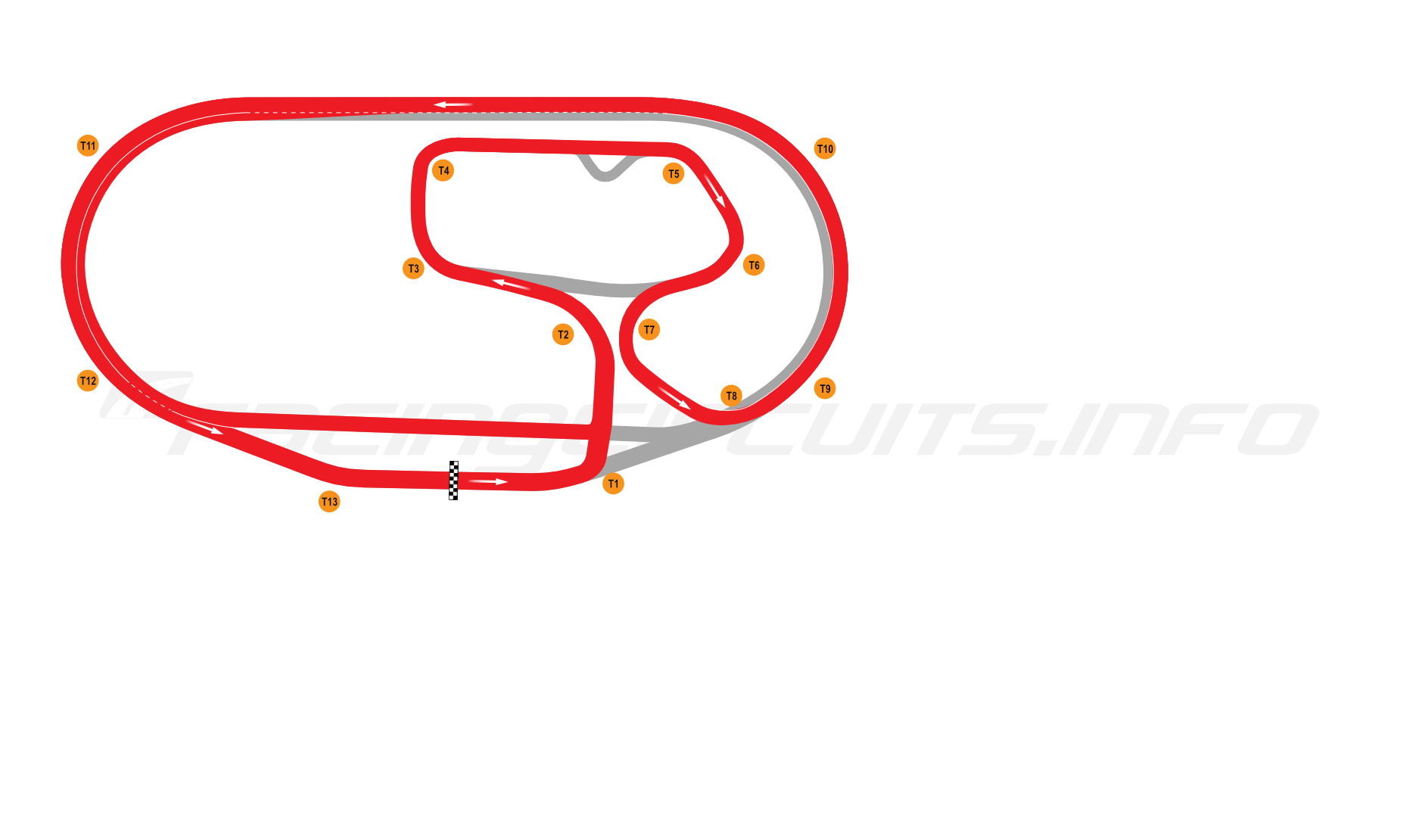 Map of Charlotte Motor Speedway, Road Course 1971-87